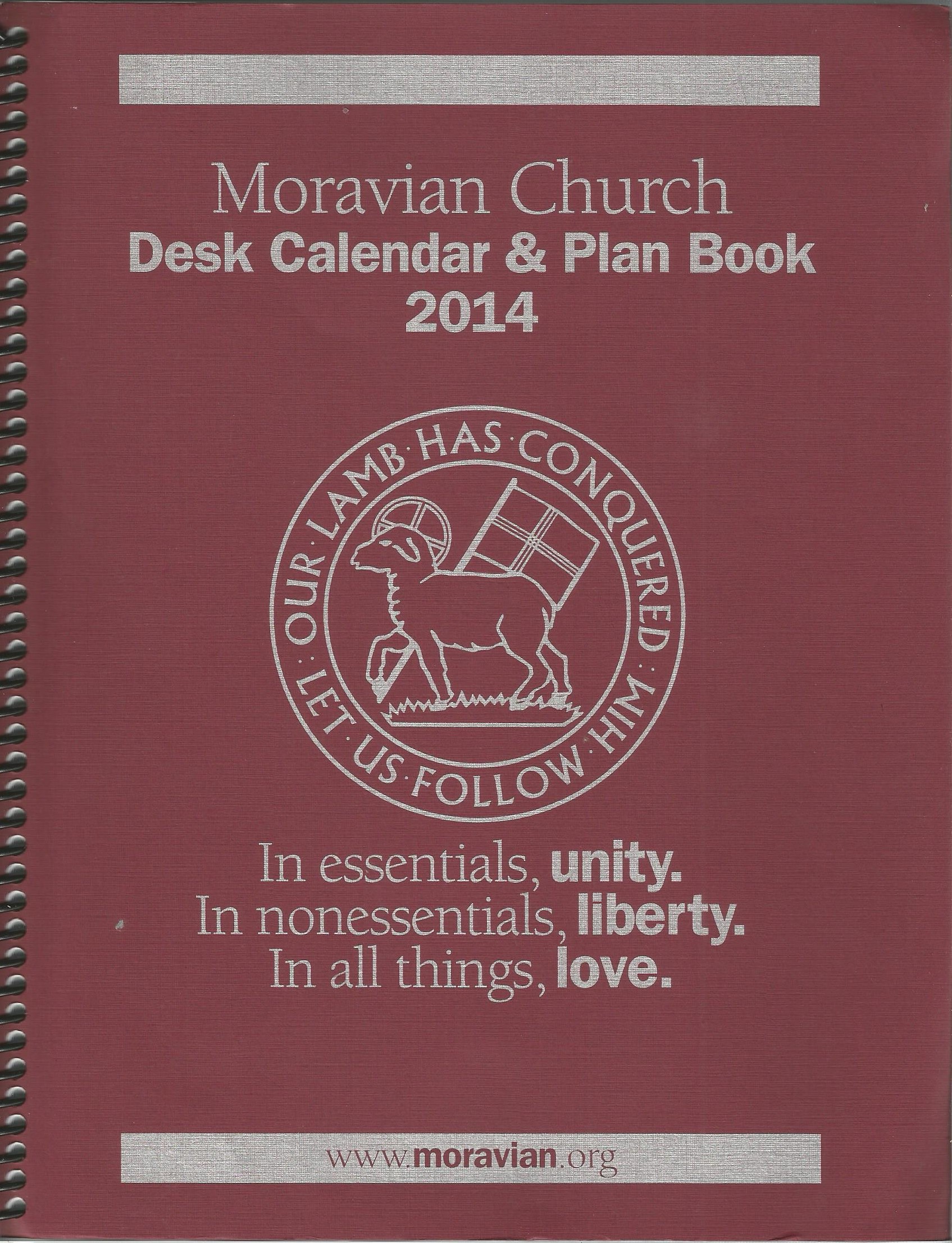 Moravian Church Desk Calendar and Plan Book 2014
