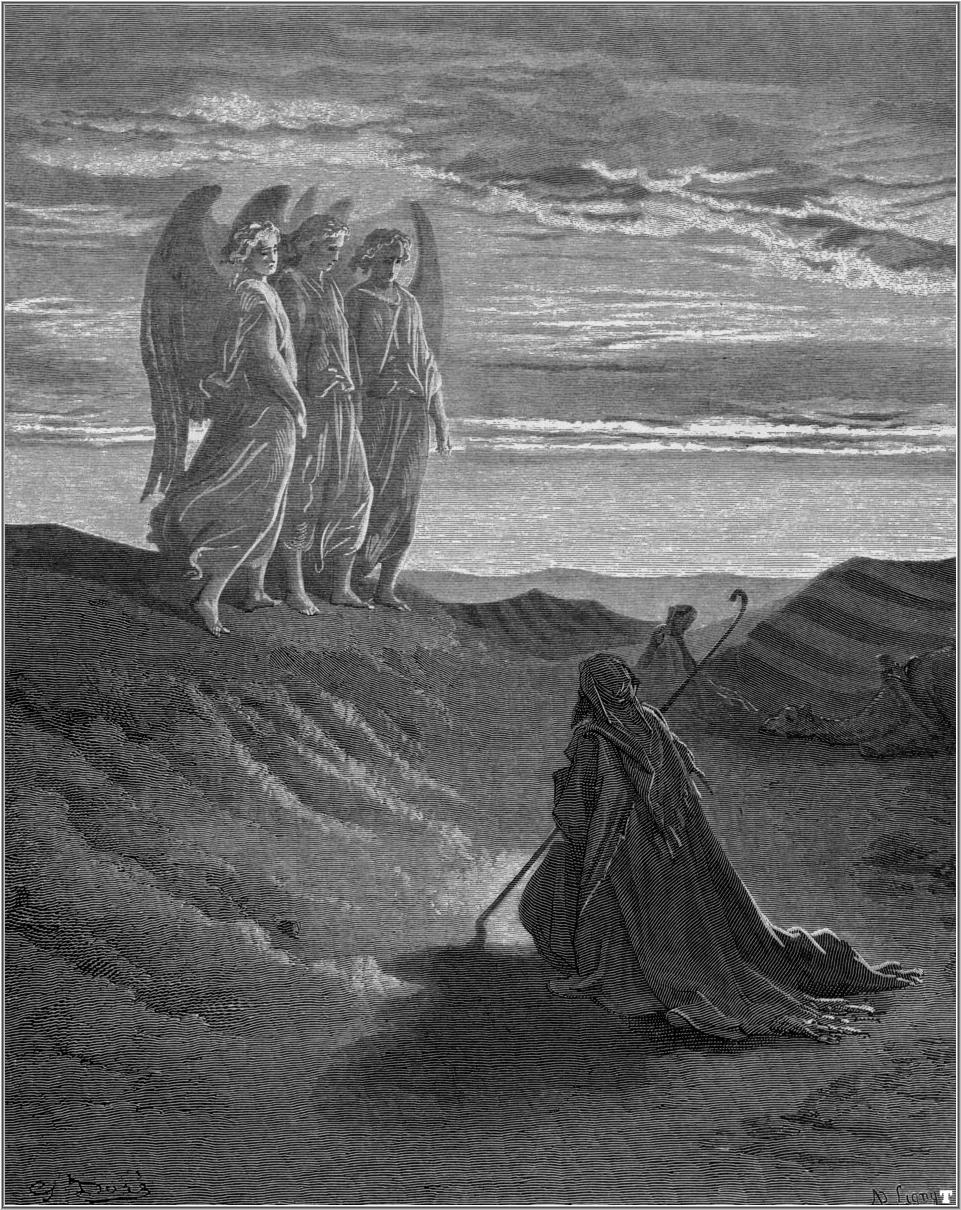 Abraham and the Three Angels--Gustave Dore