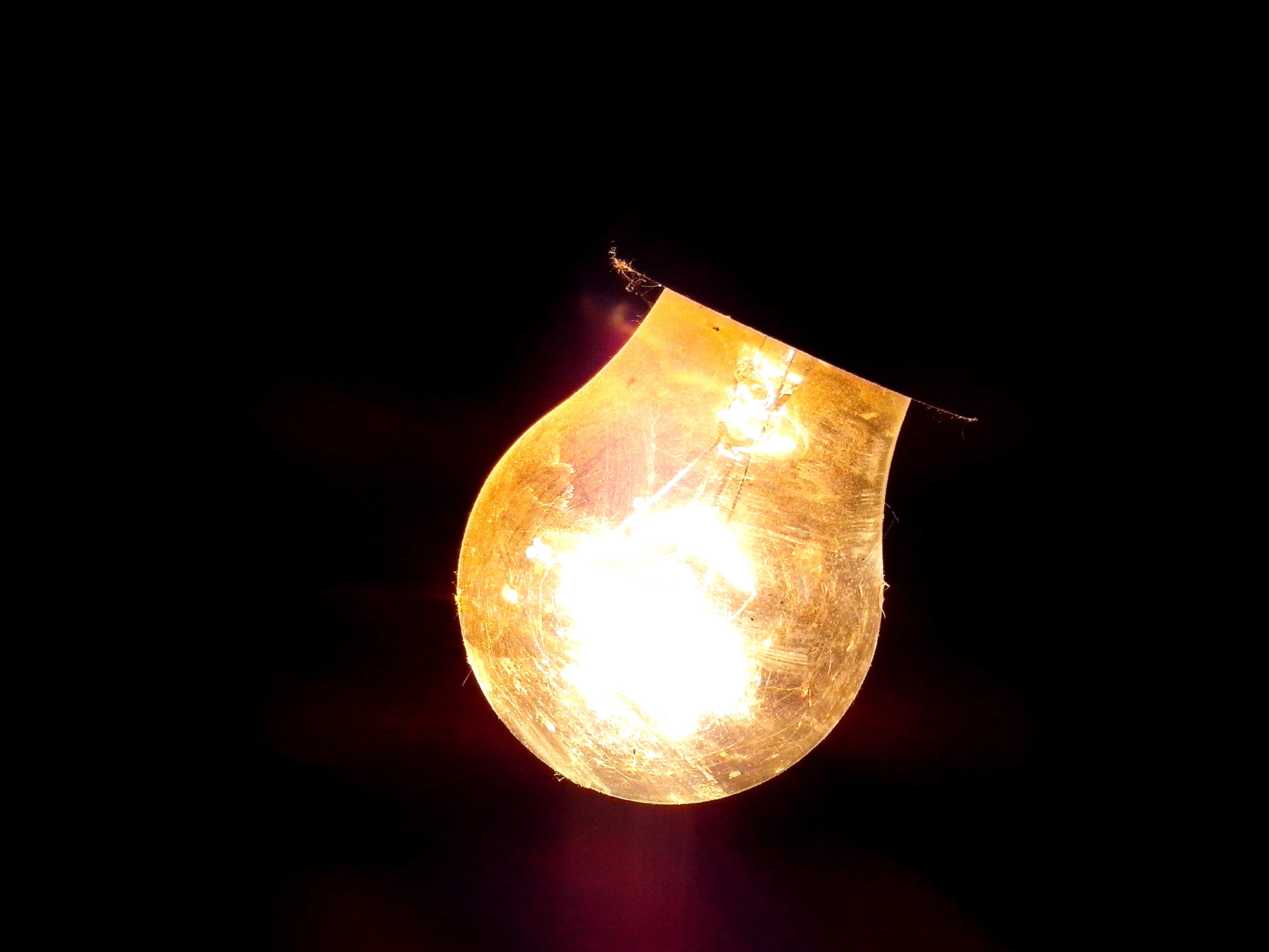 Light bulb in darkness